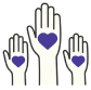 Hands with heart icon
